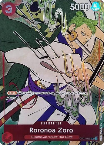 Roronoa Zoro [English Version 1st Anniversary Set] [Foil] (One Piece Promotion Cards)(OP01-025)(SR)