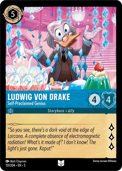 Ludwig Von Drake - Self-Proclaimed Genius - Cold Foil (Shimmering Skies)(5-151/204)(U)