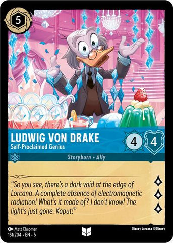 Ludwig Von Drake - Self-Proclaimed Genius - Cold Foil (Shimmering Skies)(5-151/204)(U)