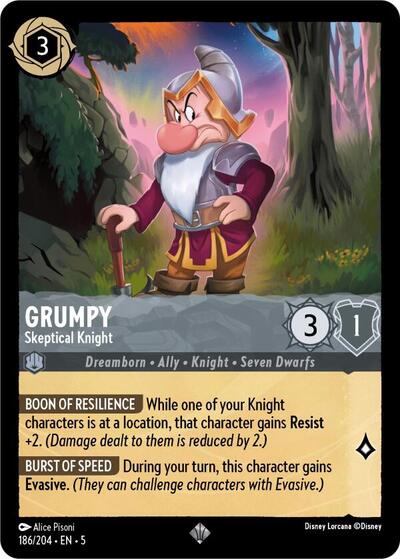 Grumpy - Skeptical Knight - Cold Foil (Shimmering Skies)(5-186/204)(SR)