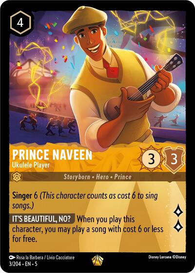 Prince Naveen - Ukulele Player - Cold Foil (Shimmering Skies)(5-003/204)(L)
