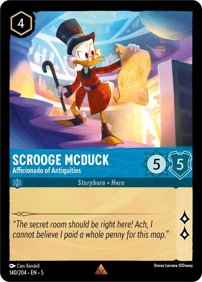 Scrooge McDuck - Afficionado of Antiquities - Cold Foil (Shimmering Skies)(5-140/204)(R)