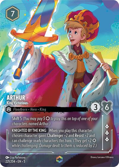 Arthur - King Victorious (Enchanted) - Holofoil (Shimmering Skies)(5-221/204)(E)