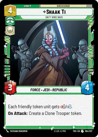 Shaak Ti, Unity Wins Wars - Foil (Twilight of the Republic)(TWI-094/257)(U)
