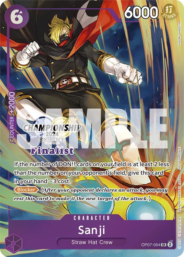 Sanji [Championship 2024 Finalist Card Set] [Foil] (One Piece Promotion Cards)(OP07-064)(SR)
