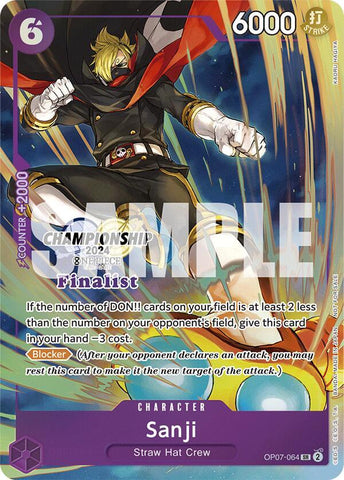 Sanji [Championship 2024 Finalist Card Set] [Foil] (One Piece Promotion Cards)(OP07-064)(SR)