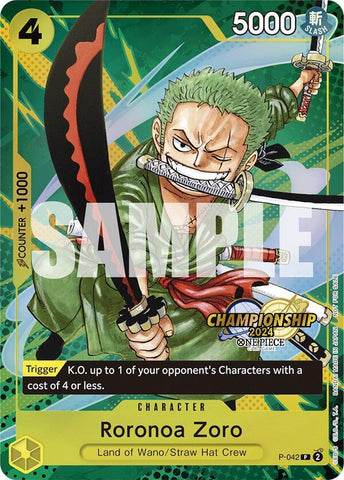 Roronoa Zoro [CS 2024 Event Pack] [Foil] (One Piece Promotion Cards)(P-042)(PR)