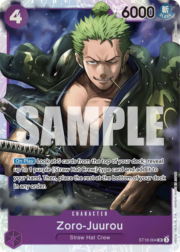 Zoro-Juurou (ST18-004) - Foil (Starter Deck 18: PURPLE Monkey.D.Luffy)(ST18-004)(SR)