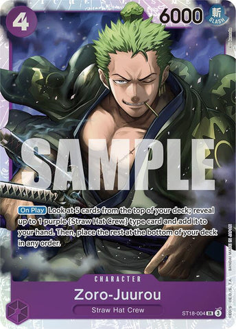 Zoro-Juurou (ST18-004) - Foil (Starter Deck 18: PURPLE Monkey.D.Luffy)(ST18-004)(SR)