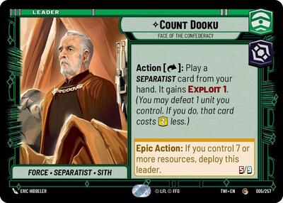 Count Dooku, Face of the Confederacy (Twilight of the Republic)(TWI-005/257)(C)