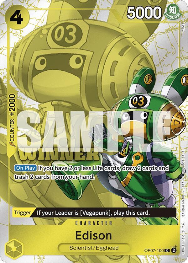 Edison [Winner Pack 2024 Oct.-Dec.] [Foil] (One Piece Promotion Cards)(OP07-100)(C)