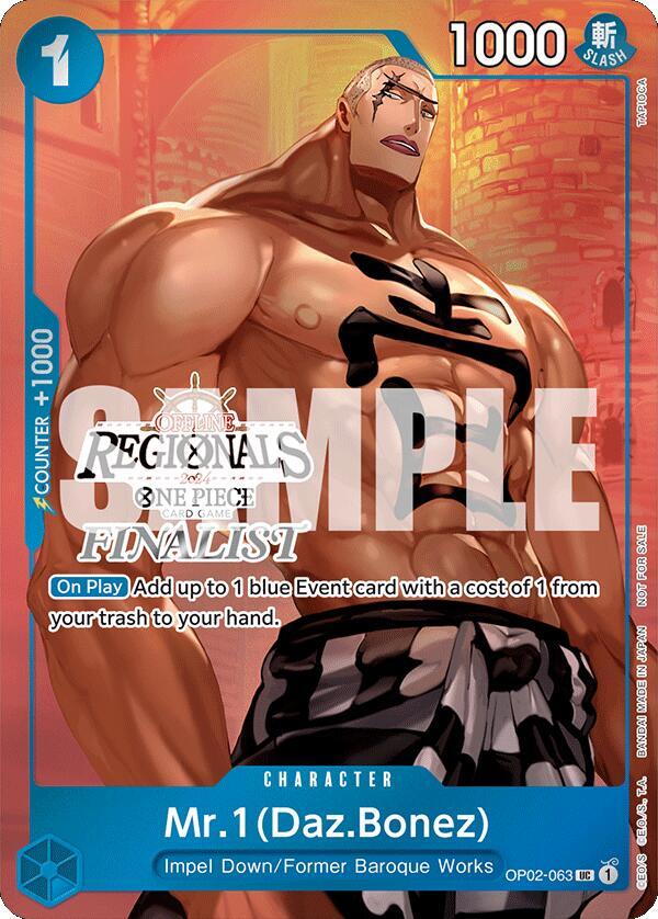Mr.1 (Daz.Bonez) [Offline Regional 2024 Vol. 3] [Finalist] [Foil] (One Piece Promotion Cards)(OP02-063)(UC)