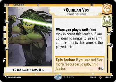 Quinlan Vos, Sticking the Landing (Twilight of the Republic)(TWI-018/257)(C)