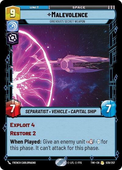 Malevolence, Grievous’s Secret Weapon - Foil (Twilight of the Republic)(TWI-039/257)(R)