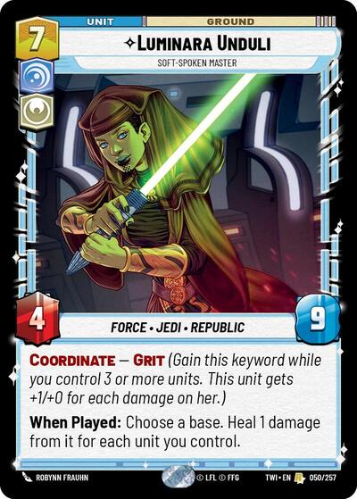 Luminara Unduli, Soft-Spoken Master - Foil (Twilight of the Republic)(TWI-050/257)(R)