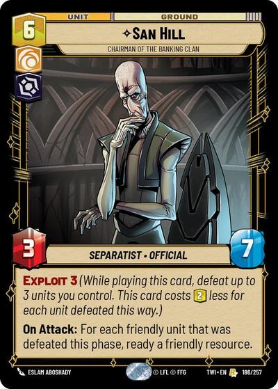 San Hill, Chairman of the Banking Clan (Twilight of the Republic)(TWI-186/257)(R)