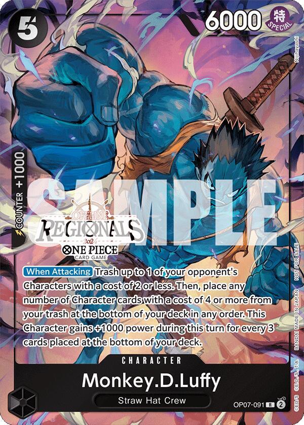 Monkey.D.Luffy (091) [Offline Regional 2024 Vol. 3] (One Piece Promotion Cards)(OP07-091)(R)