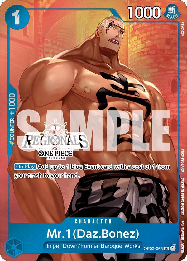 Mr.1 (Daz.Bonez) [Offline Regional 2024 Vol. 3] (One Piece Promotion Cards)(OP02-063)(UC)