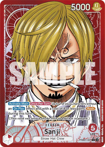 Sanji (PRB01-001) (Alternate Art) - Foil (Premium Booster -The Best- [PRB-01])(PRB01-001)(L)