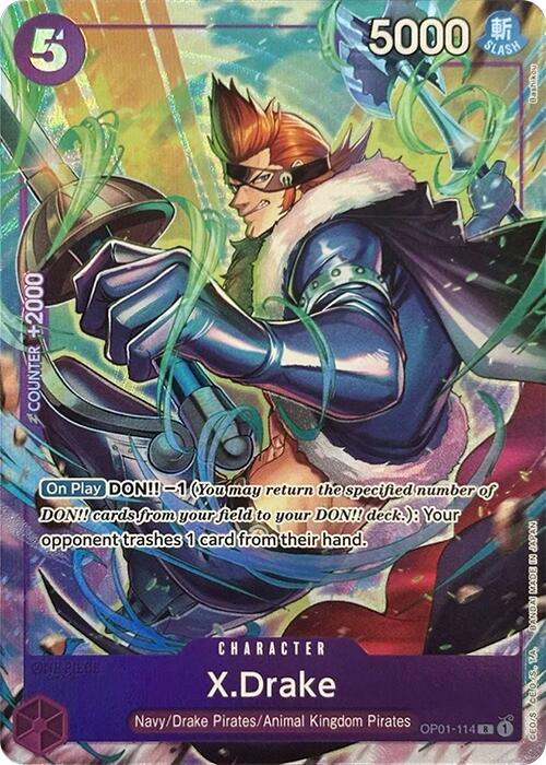 X.Drake [Premium Card Collection -Best Selection Vol. 2-] [Foil] (One Piece Promotion Cards)(OP01-114)(R)