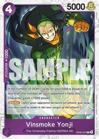 Vinsmoke Yonji (OP06-067) (Jolly Roger Foil) - Foil (Premium Booster -The Best- [PRB-01])(OP06-067)(R)