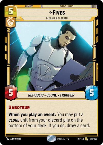 Fives, In Search of Truth - Foil (Twilight of the Republic)(TWI-216/257)(R)