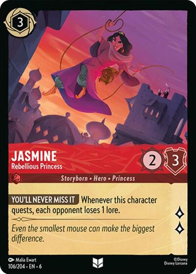 Jasmine - Rebellious Princess - Cold Foil (Azurite Sea)(6-106/204)(U)