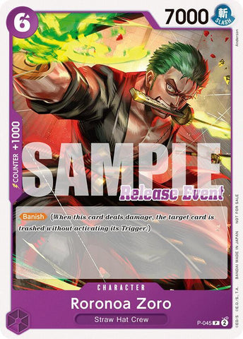 Roronoa Zoro [ST15 - ST20 Release Event Pack] (One Piece Promotion Cards)(P-045)(PR)