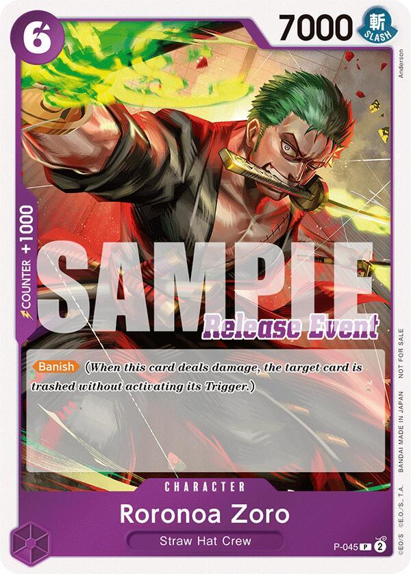 Roronoa Zoro [ST15 - ST20 Release Event Winner Pack] [Foil] (One Piece Promotion Cards)(P-045)(PR)