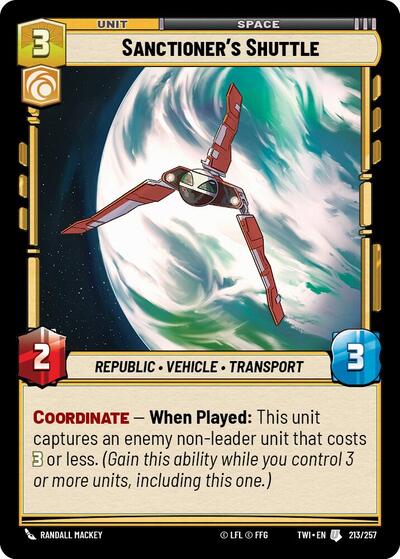 Sanctioner's Shuttle - Foil (Twilight of the Republic)(TWI-213/257)(U)