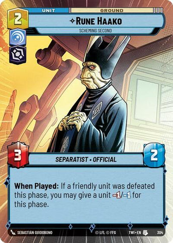 Rune Haako, Scheming Second - Hyperspace (Twilight of the Republic)(TWI-304/519)(U)