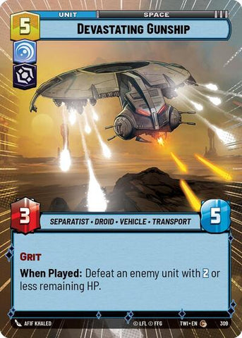 Devastating Gunship - Hyperspace - Foil (Twilight of the Republic)(TWI-309/519)(C)
