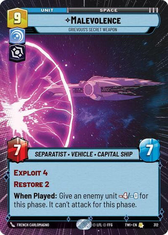 Malevolence, Grievous's Secret Weapon - Hyperspace - Foil (Twilight of the Republic)(TWI-312/519)(R)