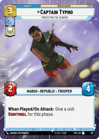 Captain Typho, Protecting the Senator - Hyperspace - Foil (Twilight of the Republic)(TWI-319/519)(U)