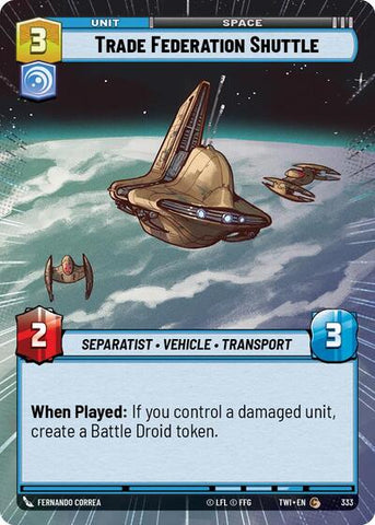 Trade Federation Shuttle - Hyperspace (Twilight of the Republic)(TWI-333/519)(C)