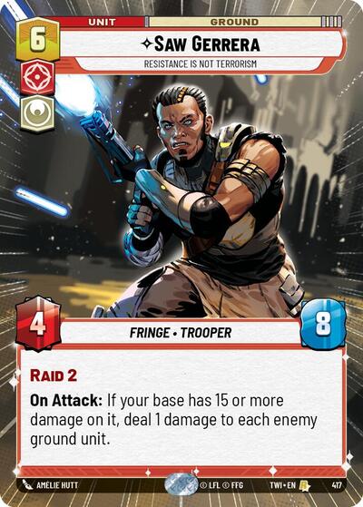 Saw Gerrera, Resistance is Not Terrorism - Hyperspace - Foil (Twilight of the Republic)(TWI-417/519)(R)