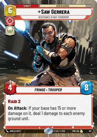 Saw Gerrera, Resistance is Not Terrorism - Hyperspace (Twilight of the Republic)(TWI-417/519)(R)