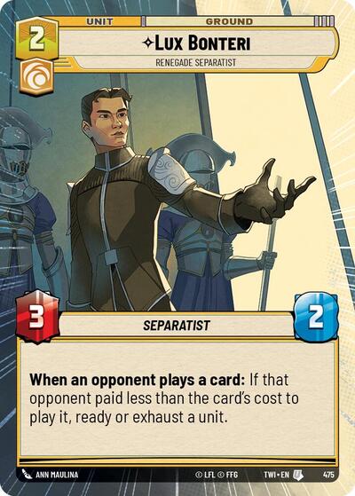 Lux Bonteri, Renegade Separatist - Hyperspace - Foil (Twilight of the Republic)(TWI-475/519)(U)
