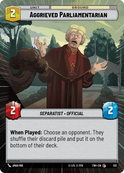 Aggrieved Parliamentarian - Hyperspace - Foil (Twilight of the Republic)(TWI-512/519)(C)