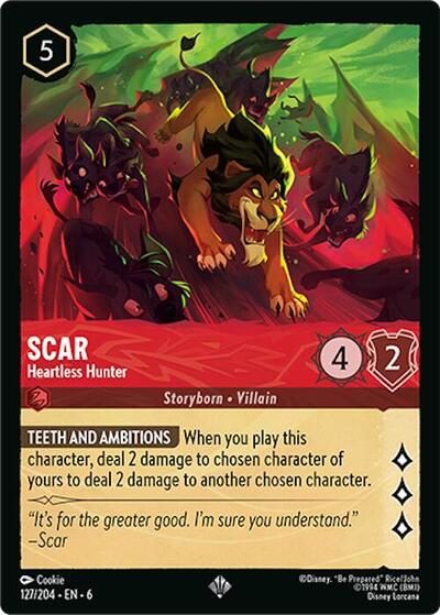 Scar - Heartless Hunter - Cold Foil (Azurite Sea)(6-127/204)(SR)