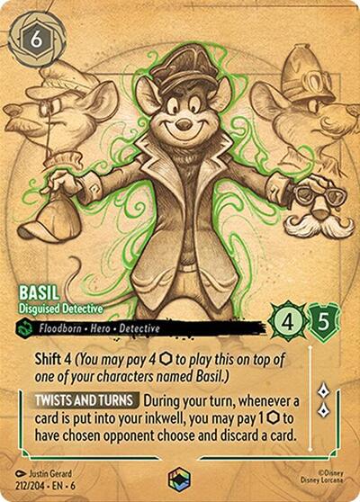 Basil - Disguised Detective (Enchanted) - Holofoil (Azurite Sea)(6-212/204)(E)