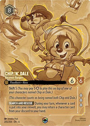 Chip 'n' Dale - Recovery Rangers (Enchanted) - Holofoil (Azurite Sea)(6-205/204)(E)