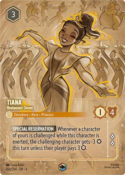 Tiana - Restaurant Owner (Enchanted) - Holofoil (Azurite Sea)(6-206/204)(E)