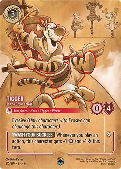 Tigger - In the Crow's Nest (Enchanted) - Holofoil (Azurite Sea)(6-215/204)(E)