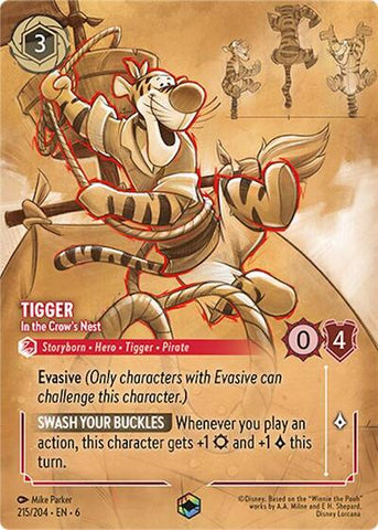 Tigger - In the Crow's Nest (Enchanted) - Holofoil (Azurite Sea)(6-215/204)(E)