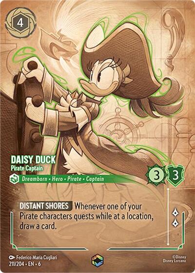 Daisy Duck - Pirate Captain (Enchanted) - Holofoil (Azurite Sea)(6-211/204)(E)