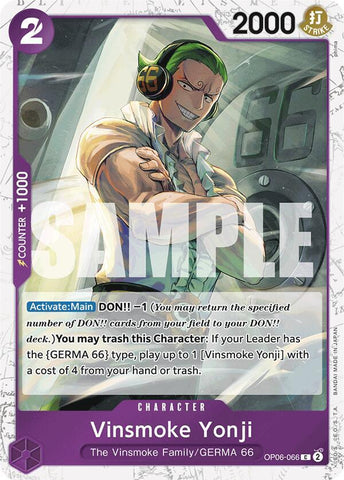 Vinsmoke Yonji (OP06-066) (Jolly Roger Foil) - Foil (Premium Booster -The Best- [PRB-01])(OP06-066)(C)