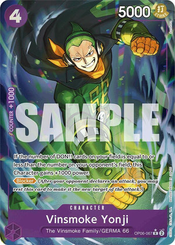 Vinsmoke Yonji (OP06-067) (Full Art) - Foil (Premium Booster -The Best- [PRB-01])(OP06-067)(R)