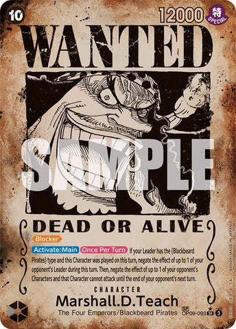 Marshall.D.Teach (093) (Wanted Poster) - Foil (Emperors in the New World)(OP09-093)(SR)