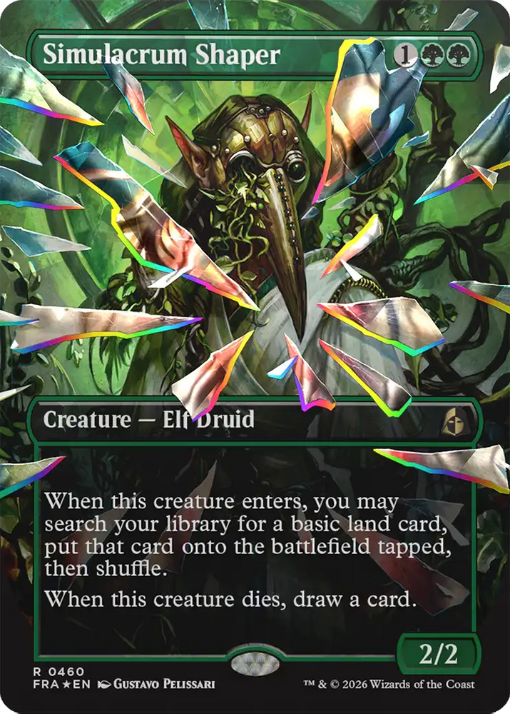 Simulacrum Shaper [Borderless] (Facet Foil) [Foil] (Reality Fracture)(FRA-460)(R)